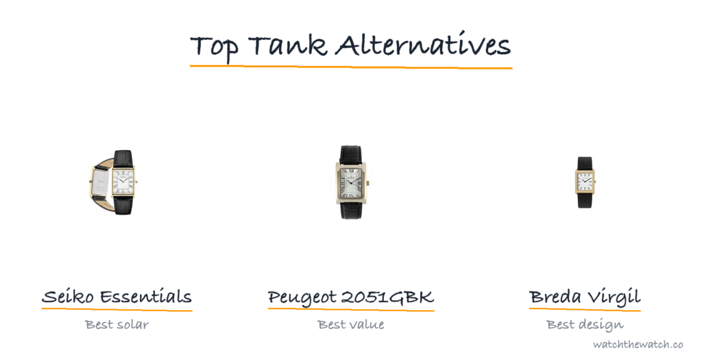 Best Cartier Tank alternatives — top picks