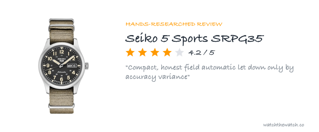 Seiko 5 SRPG35 military watch review