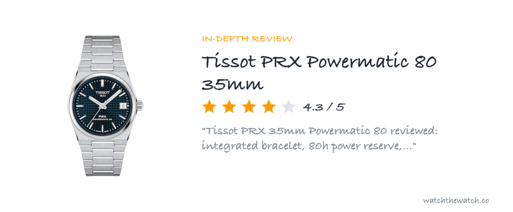 Tissot PRX 35mm Powermatic 80 Review: A Unisex Integrated Bracelet Watch — watchthewatch.co
