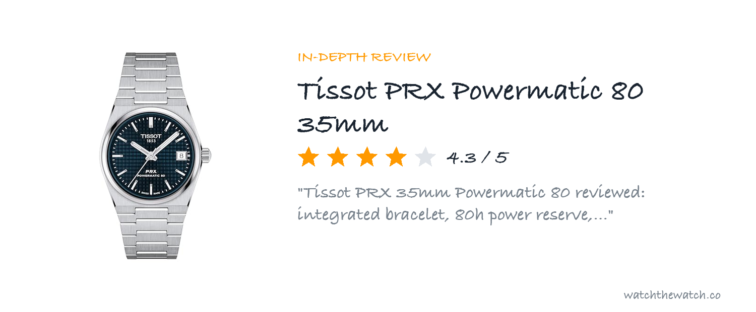 Tissot PRX 35mm Powermatic 80 Review: A Unisex Integrated Bracelet Watch