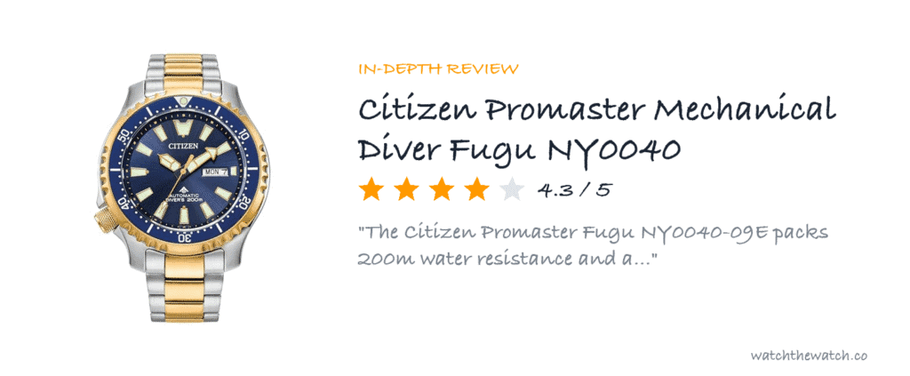 Citizen Promaster Mechanical Diver Fugu NY0040-09E Review — watchthewatch.co