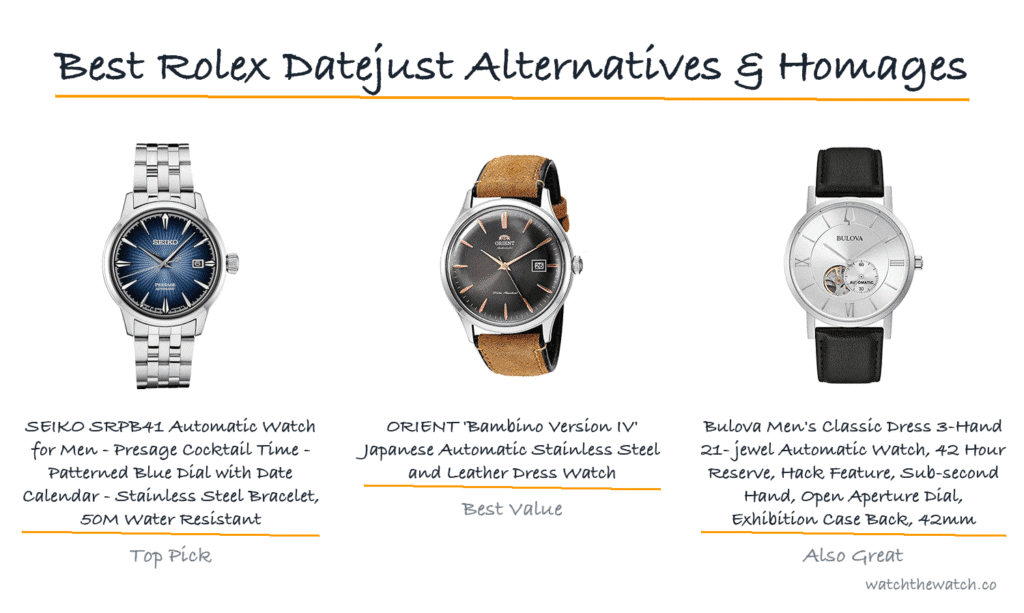 Best Rolex Datejust Alternatives & Homages (2026) — watchthewatch.co