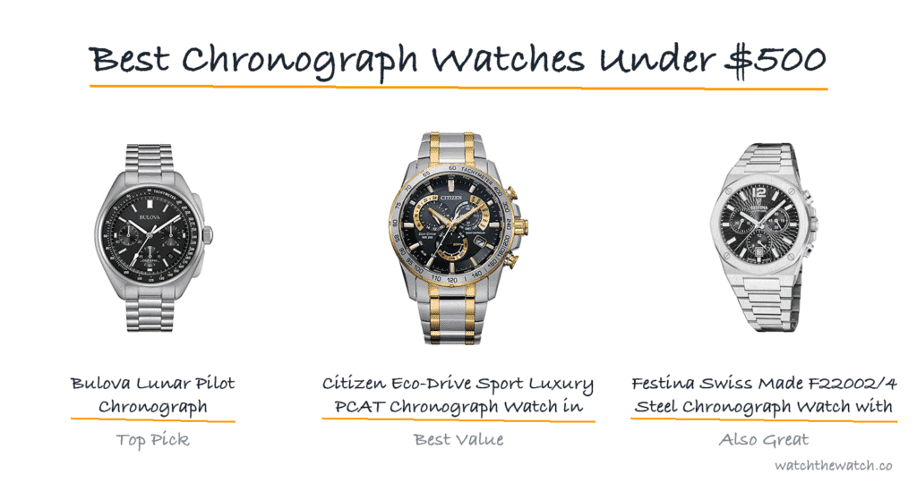 Best Chronograph Watches Under $500 (2026) — watchthewatch.co