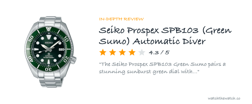 Seiko Prospex SPB103 Review: The Green Sumo — watchthewatch.co