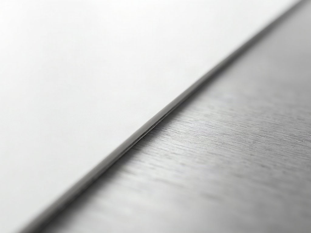 A white ceramic surface meeting brushed steel