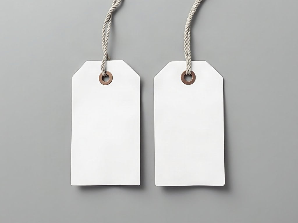 Two blank price tags side by side
