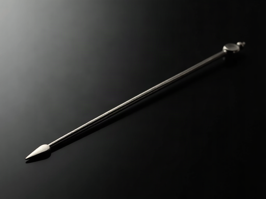 A single slim steel seconds hand on black glass