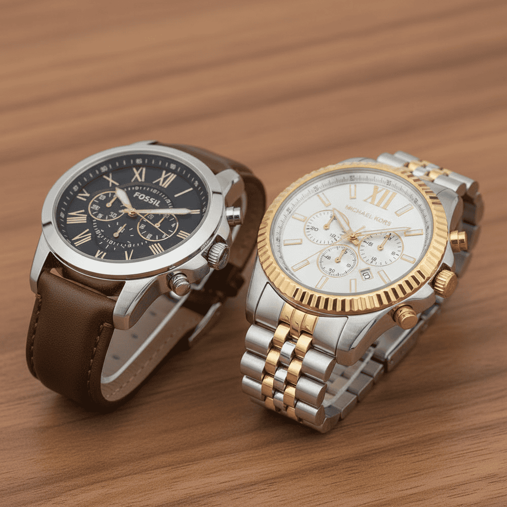 Two watches side by side for comparison