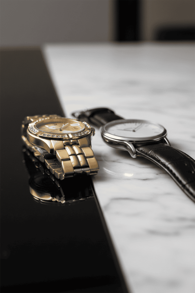 Two watches side by side for comparison