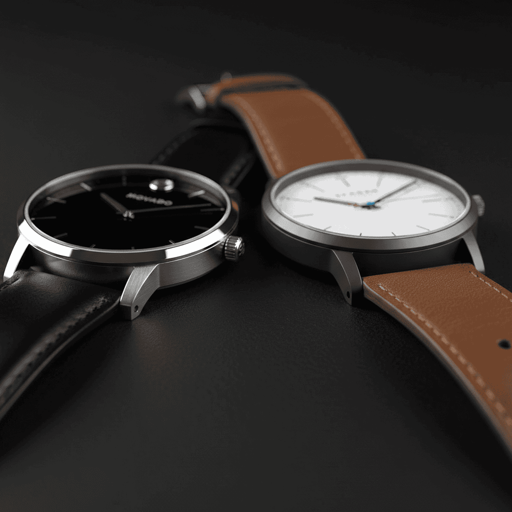 Two watches side by side for comparison