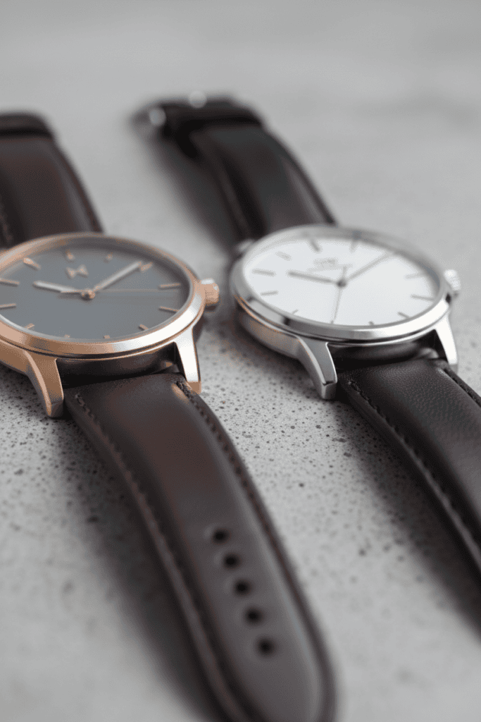 Two watches side by side for comparison
