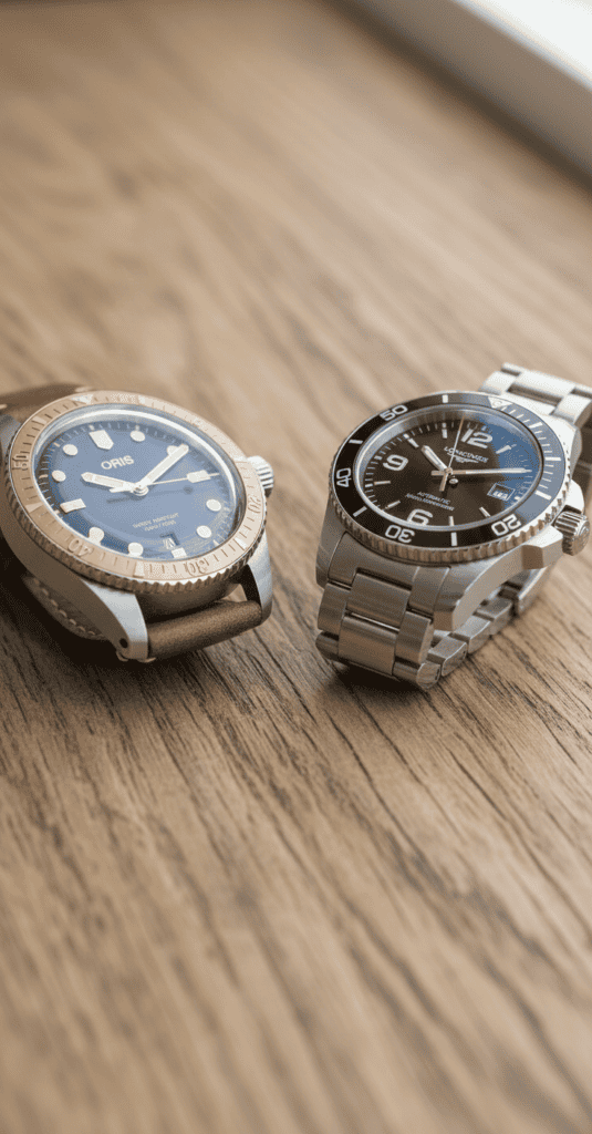 Two watches side by side for comparison