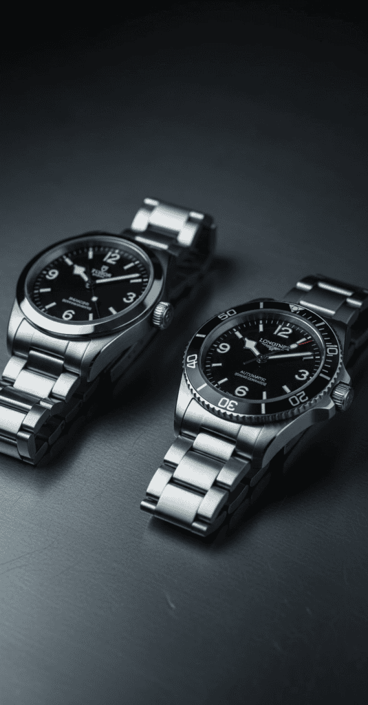 Two watches side by side for comparison